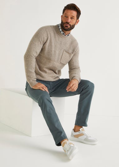 Blue Slim Fit Stretch Dyed Denim Jeans