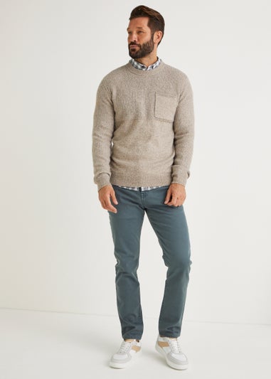 Blue Slim Fit Stretch Dyed Denim Jeans