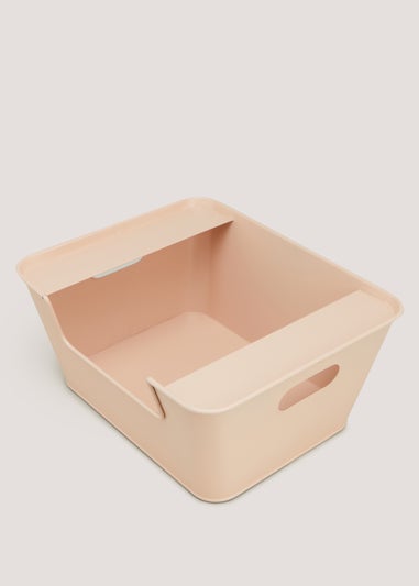 Pink Metal Large Stackable Storage Box (16cm x 34.5cm x 29.5cm)