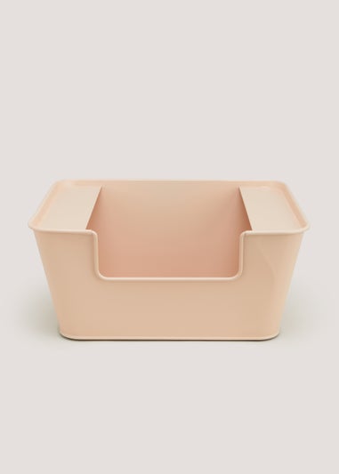 Pink Metal Large Stackable Storage Box (16cm x 34.5cm x 29.5cm)