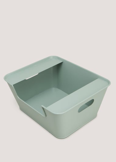 Green Metal Large Stackable Storage Box (16cm x 34.5cm x 29.5cm)