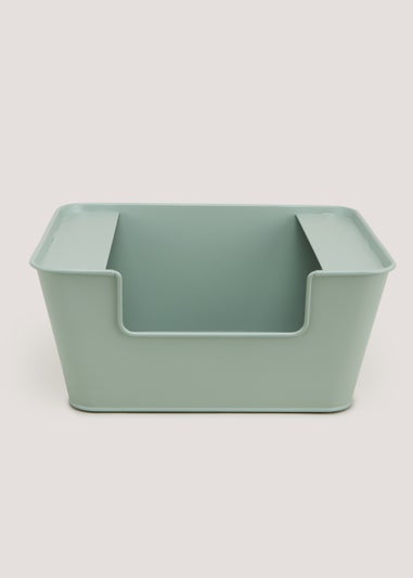 Green Metal Large Stackable Storage Box (16cm x 34.5cm x 29.5cm)
