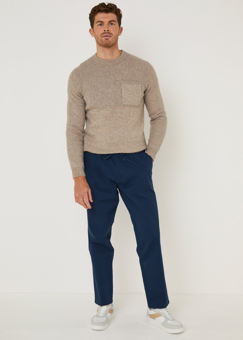 Navy Elasticated Chinos