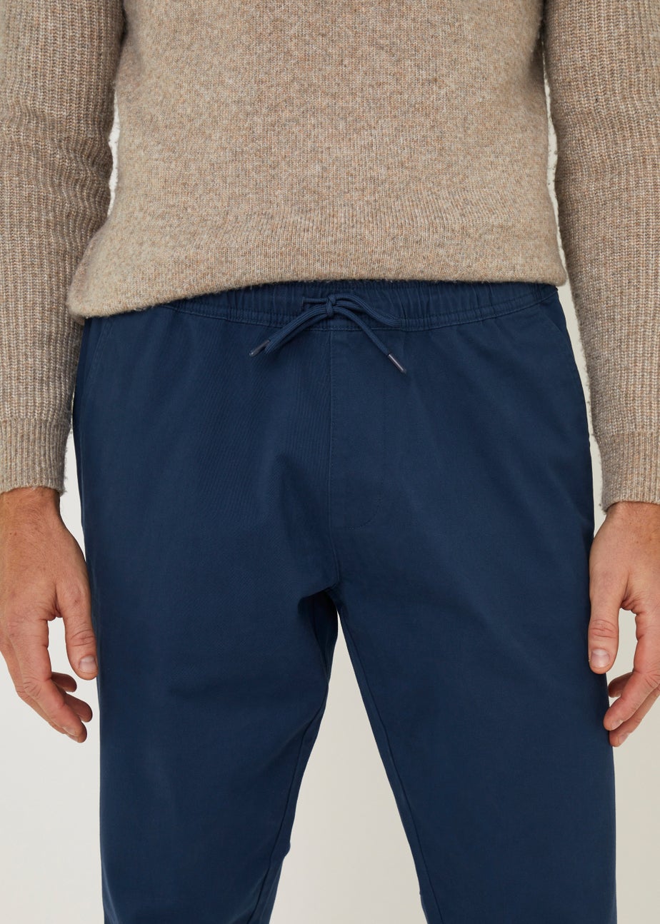 Navy Elasticated Chinos