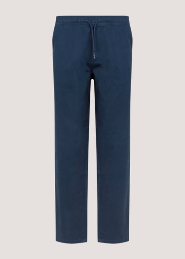 Navy Elasticated Chinos