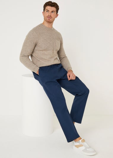 Navy Elasticated Chinos
