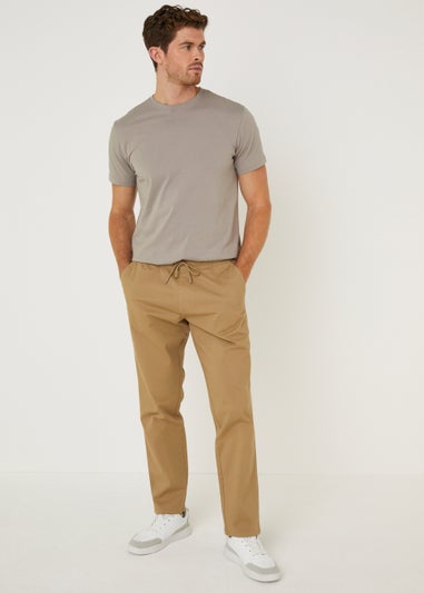 Stone Elasticated Chinos