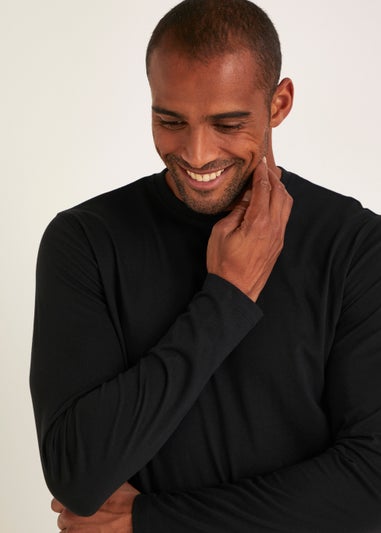 Black Essential Long Sleeve Crew Neck T-Shirt