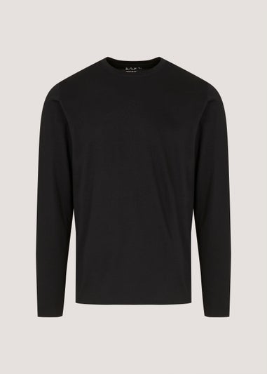 Black Essential Long Sleeve Crew Neck T-Shirt