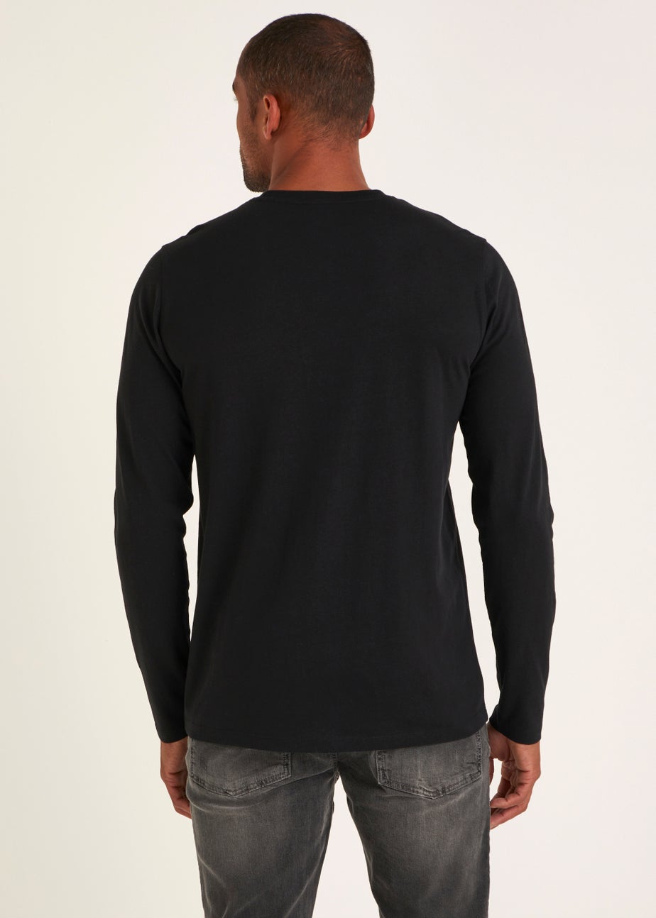 Black Essential Long Sleeve Crew Neck T-Shirt