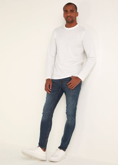 White Essential Long Sleeve Crew Neck T-Shirt