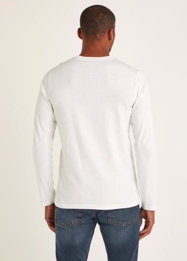 White Essential Long Sleeve Crew Neck T-Shirt