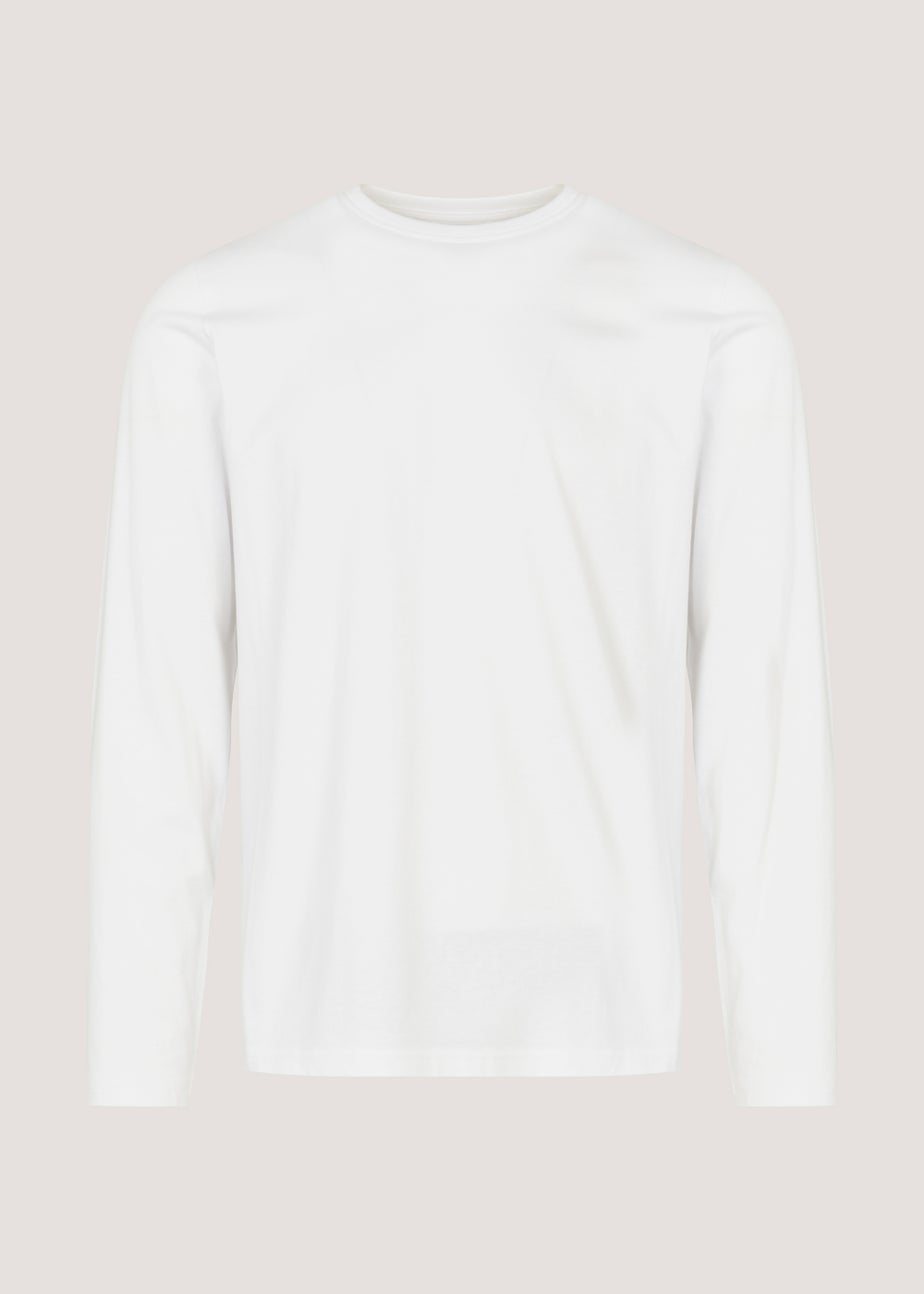 White Essential Long Sleeve Crew Neck T-Shirt