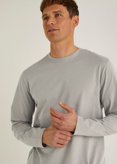 Light Grey Essential Long Sleeve Crew Neck T-Shirt