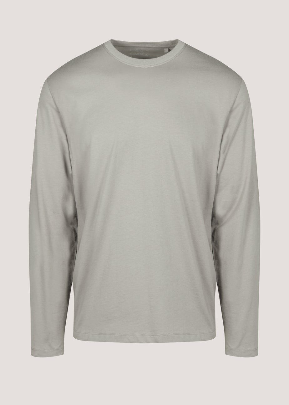 Light Grey Essential Long Sleeve Crew Neck T-Shirt