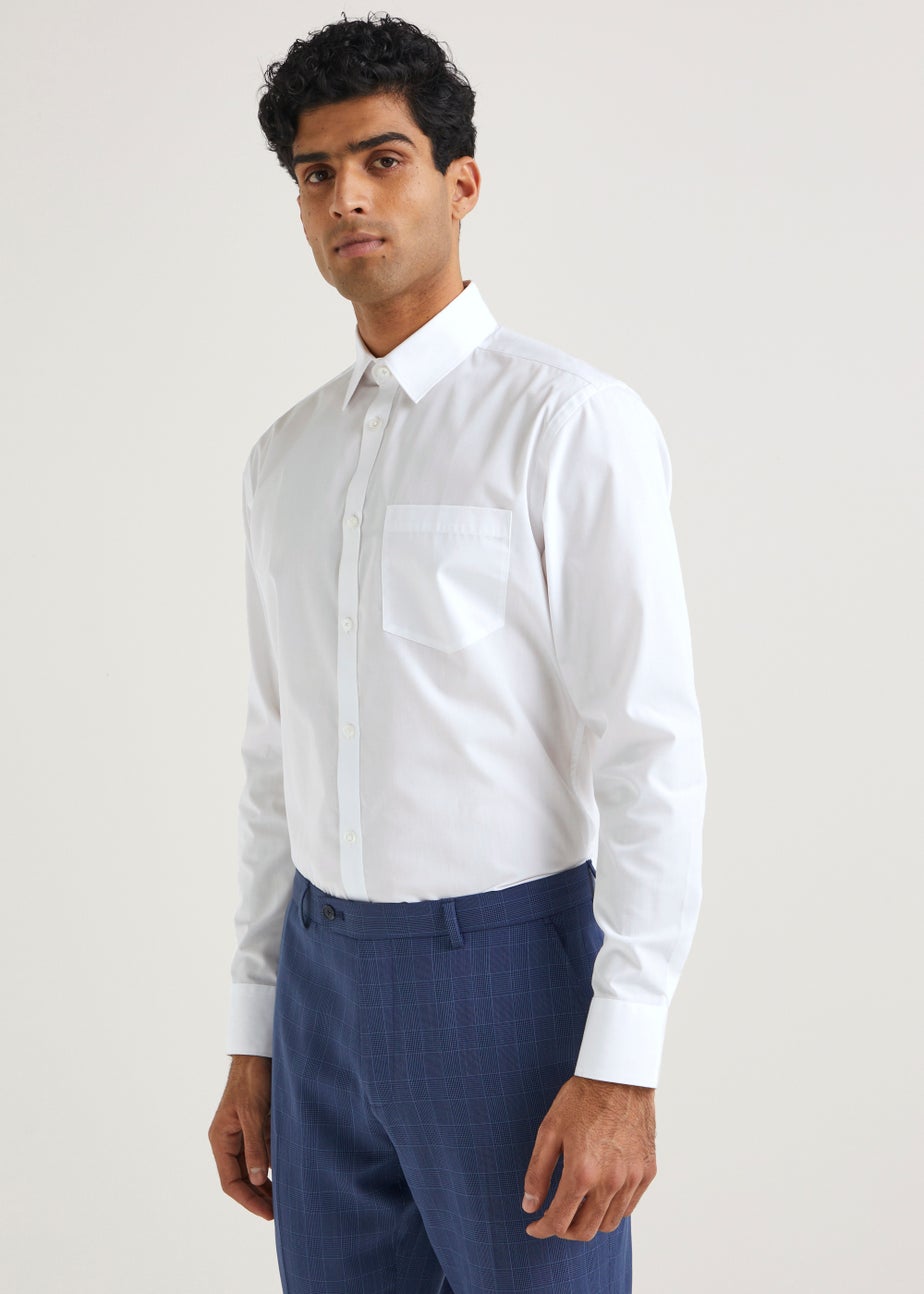 Taylor & Wright White Easy Care Regular Fit Long Sleeve Shirt