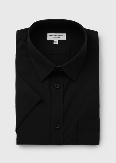 Taylor & Wright Black Easy Care Short Sleeve Shirt
