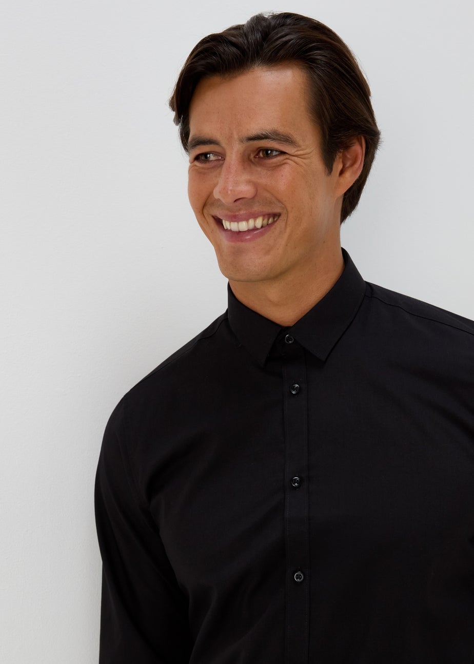 Taylor & Wright Black Easy Care Slim Fit Shirt