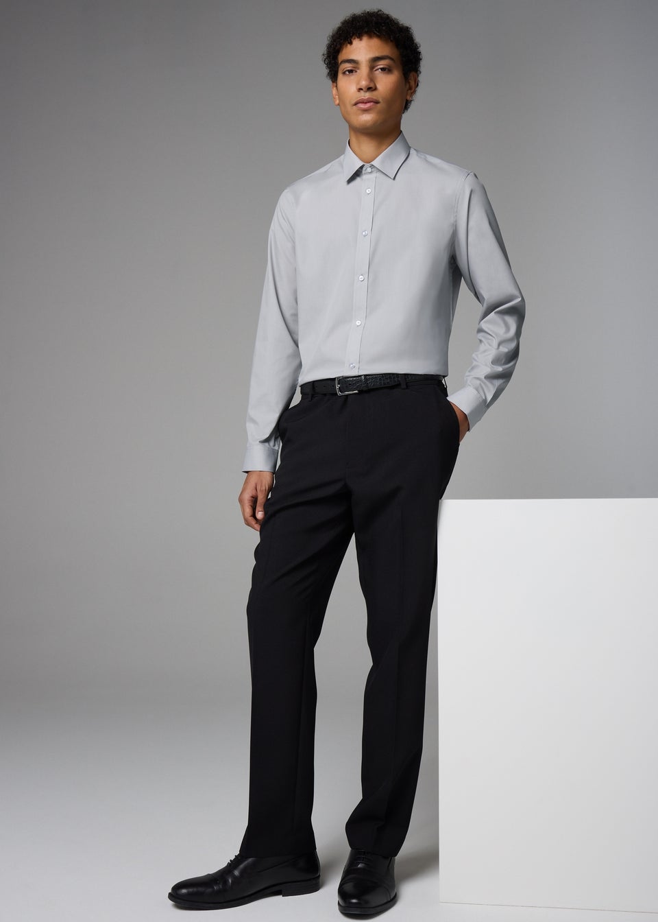 Taylor & Wright Grey Easy Care Slim Fit Shirt