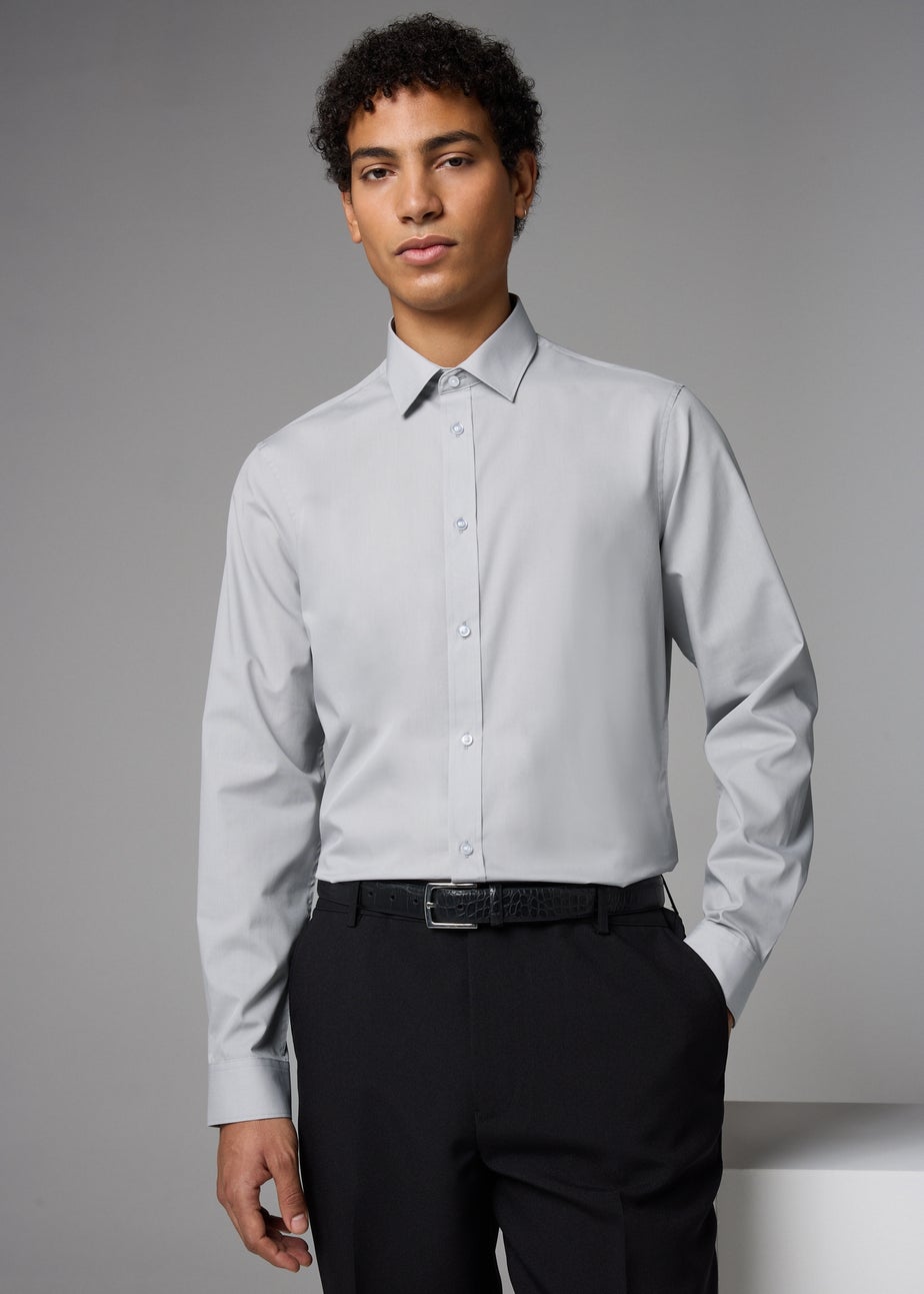 Taylor & Wright Grey Easy Care Slim Fit Shirt