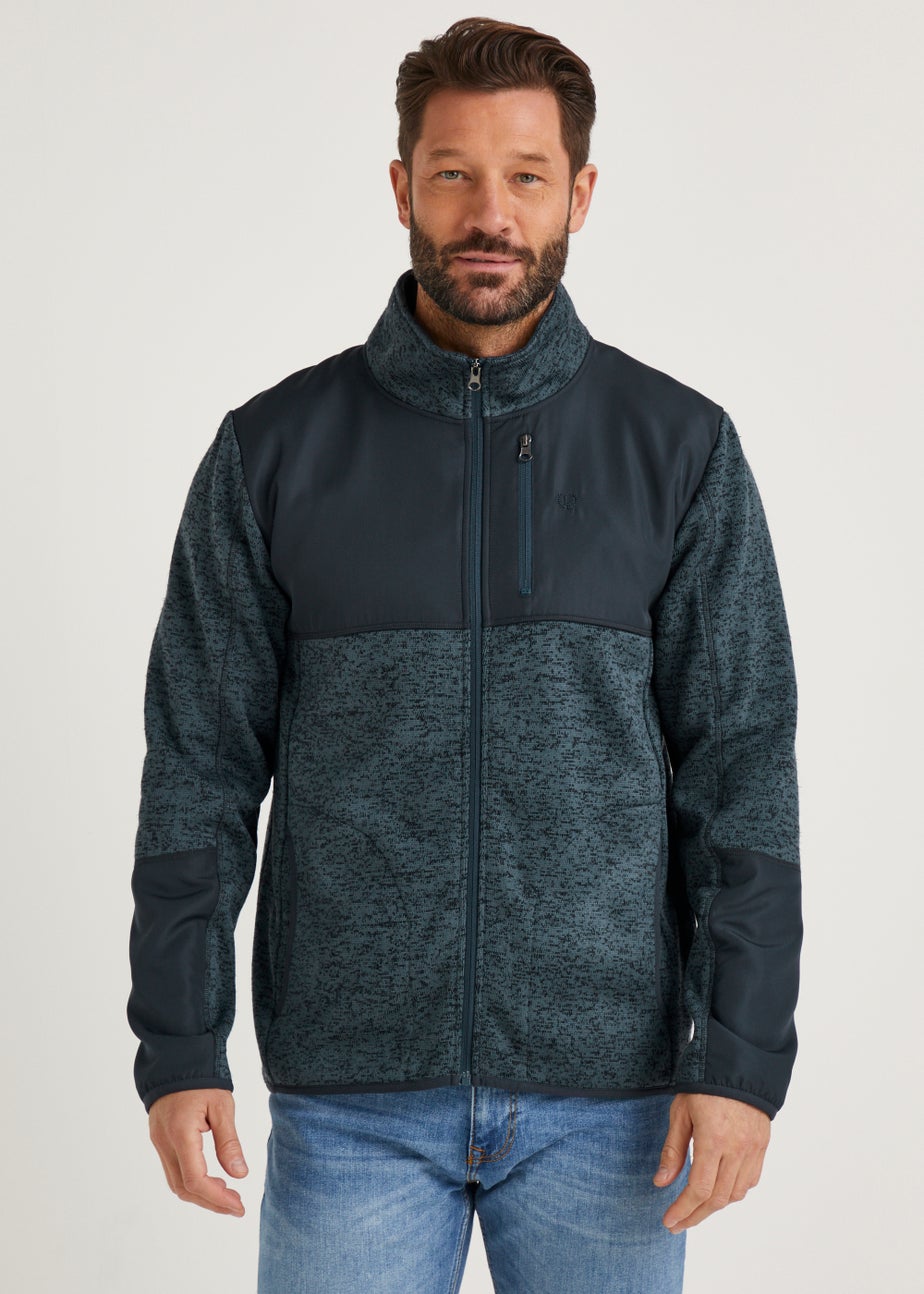 Lincoln Grey Panel Zip Up Fleece Jacket Matalan