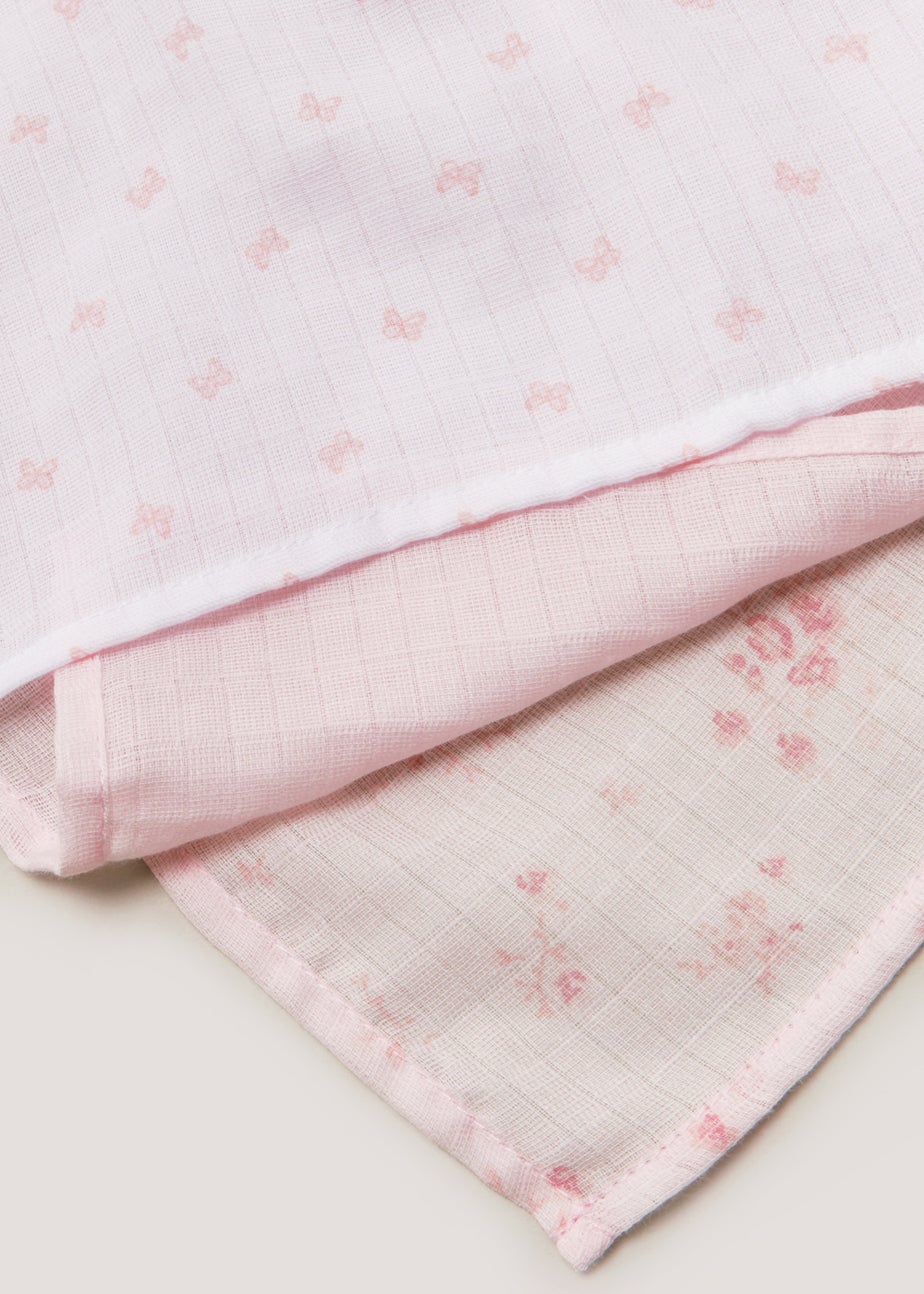 3 Pack Pink Muslin Cloths (73cm x 73cm)