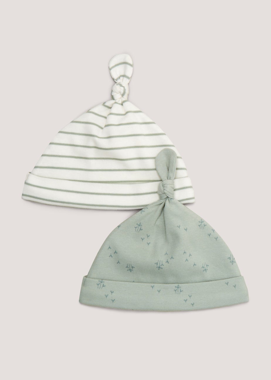 2 Pack Sage Baby Hats (Newborn-6mths)
