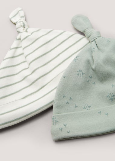 2 Pack Sage Baby Hats (Newborn-6mths)