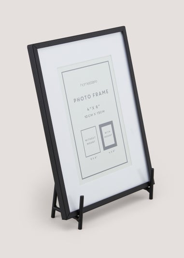 Black Metal Photo Frame on Stand (4x6in)