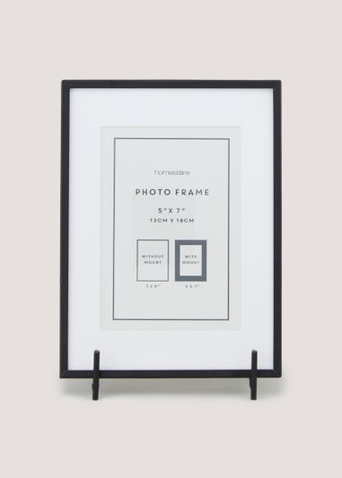 Black Metal Photo Frame on Stand (5x7in)