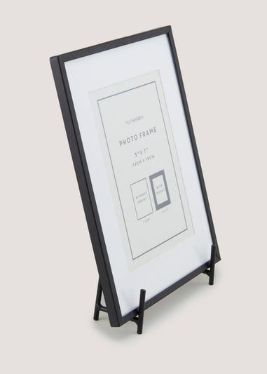 Black Metal Photo Frame on Stand (5x7in)