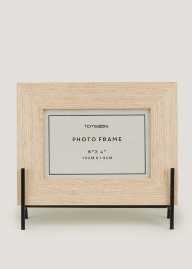 Oak Photo Frame On Black Stand (4x6in)
