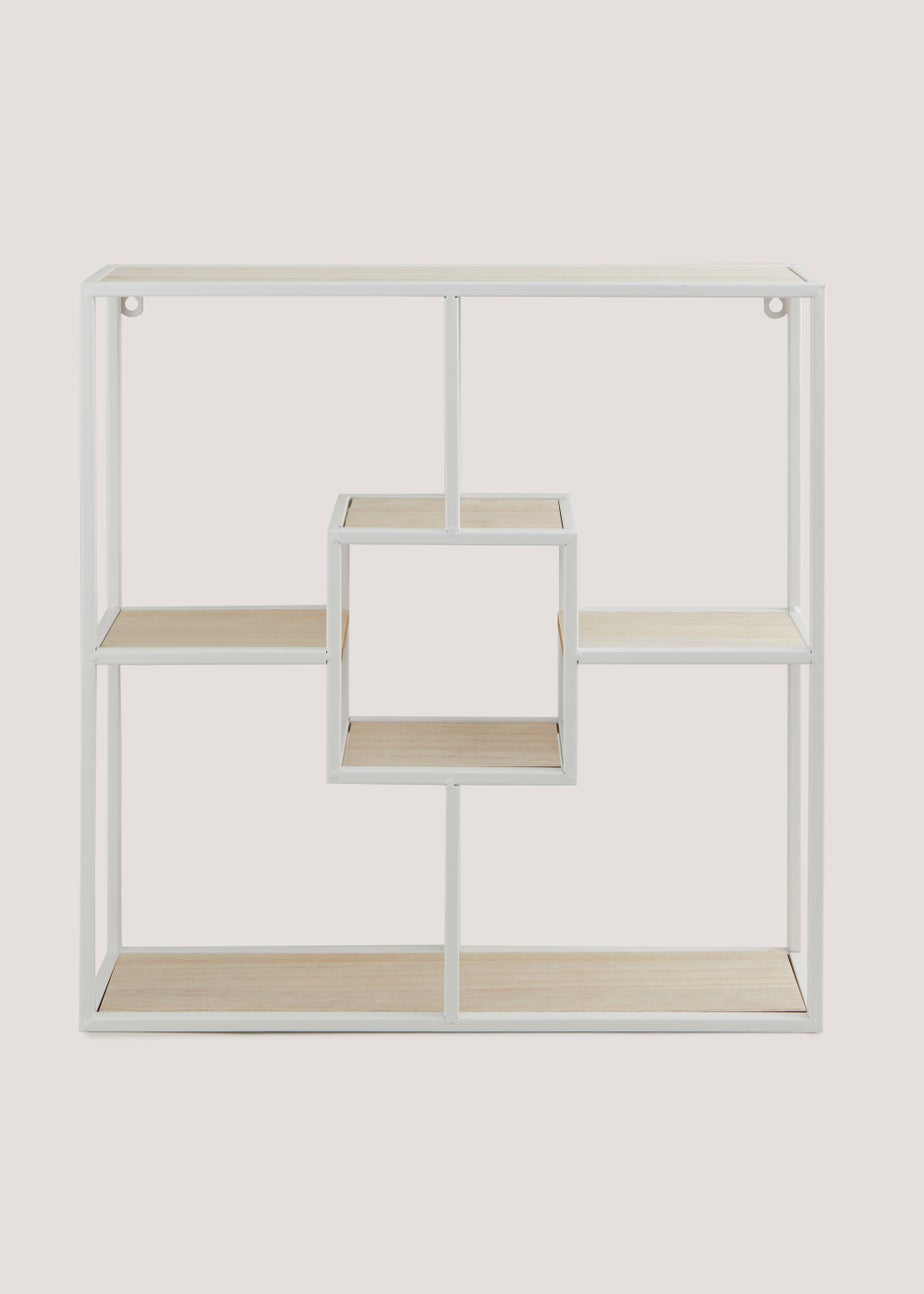 White Metal Square Shelf (51cm x 11cm x 51cm)