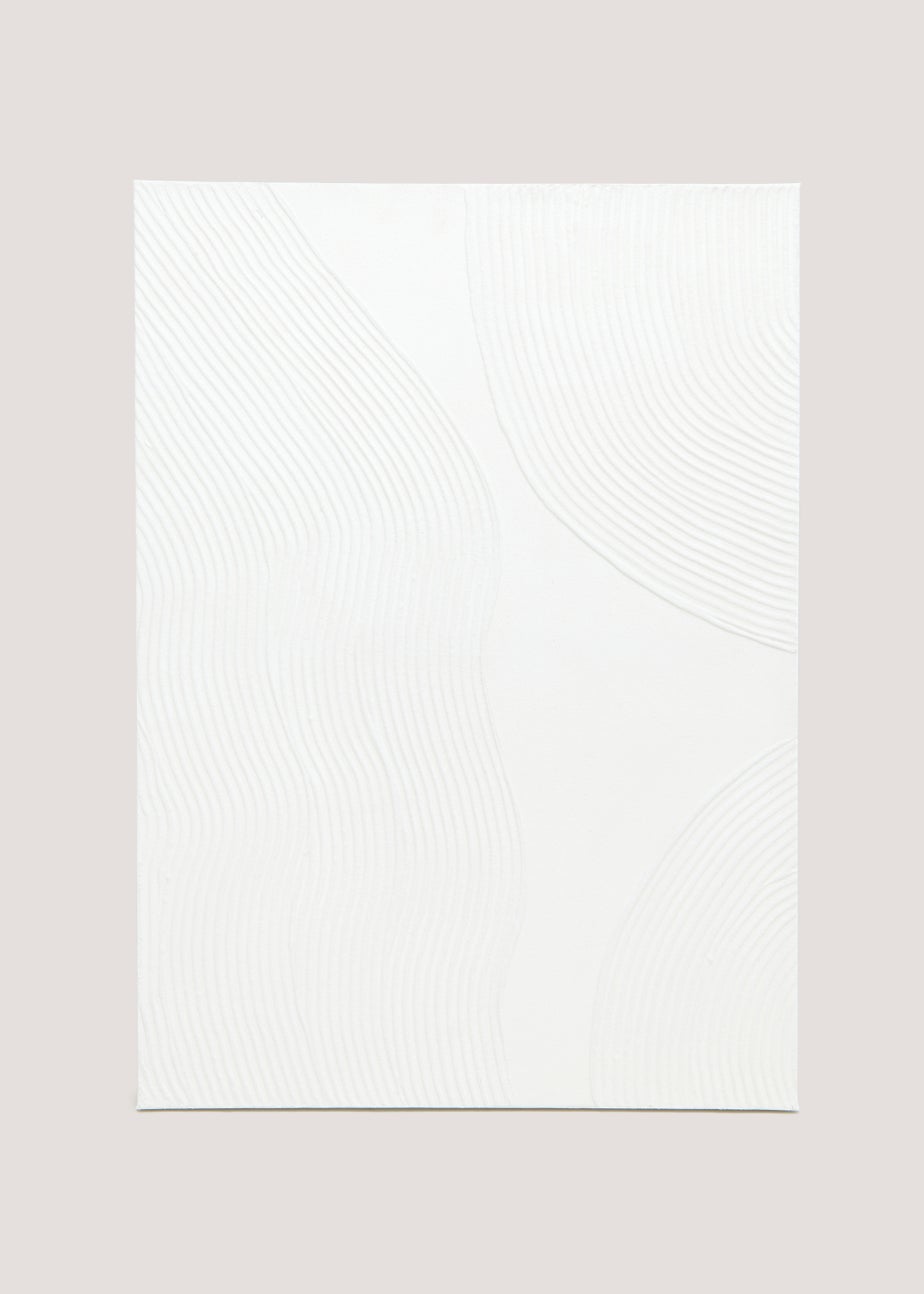 White Textured Canvas Wall Art (70cm x 50cm)