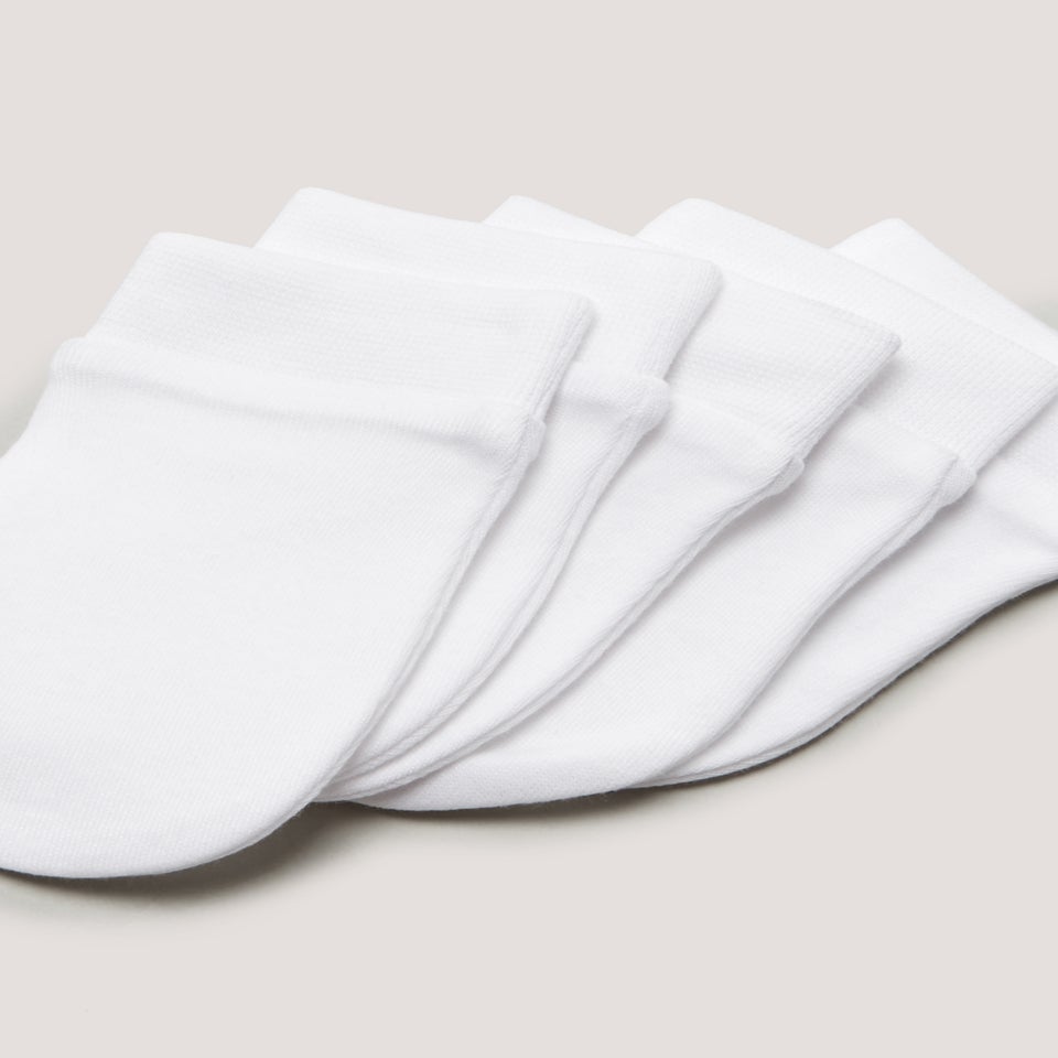 Baby 5 Pack White Scratch Mitts