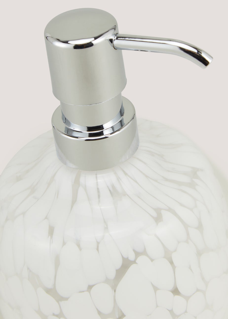 White Tortoise Glass Soap Dispenser