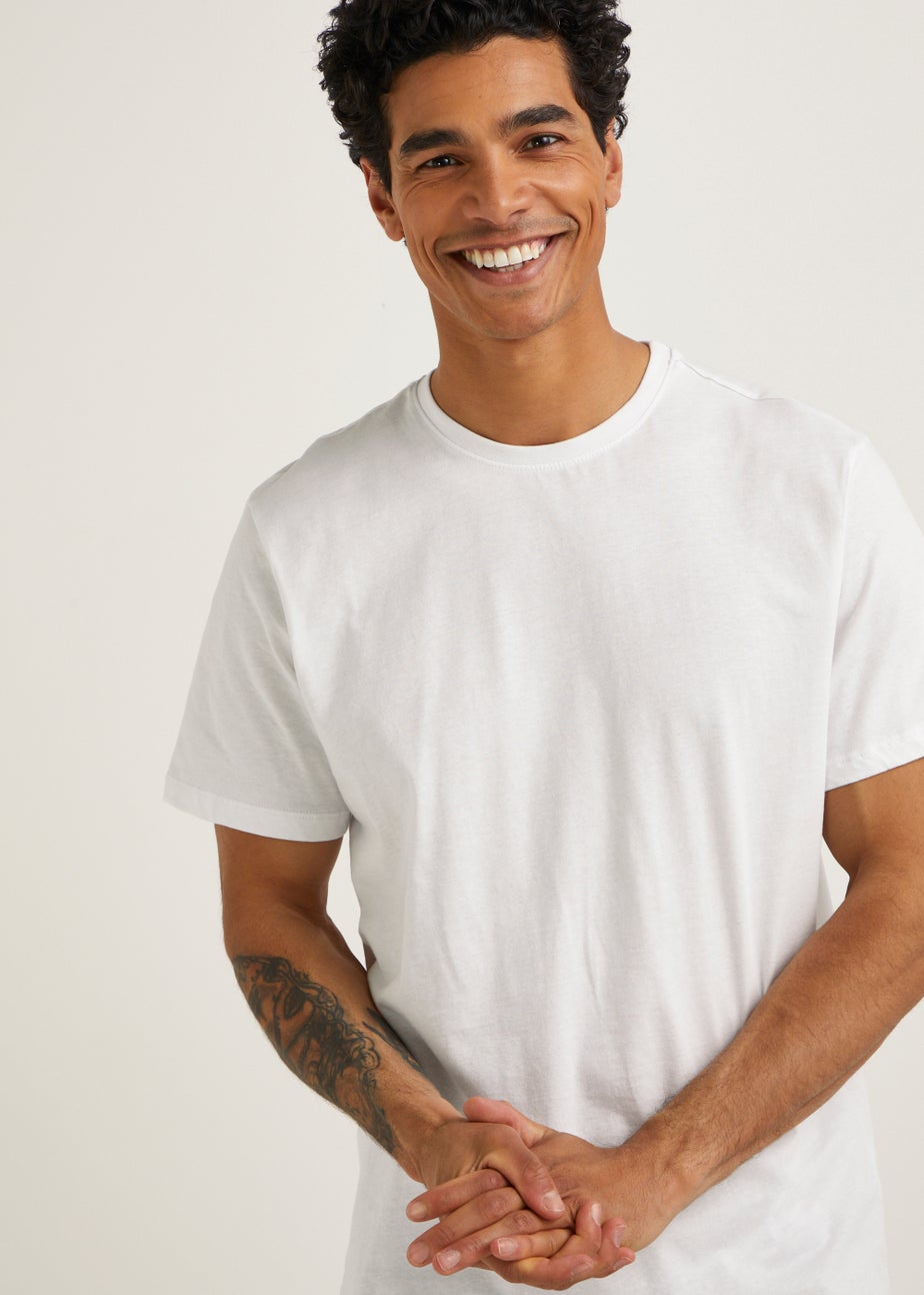 5 Pack White Crew Neck T-Shirts