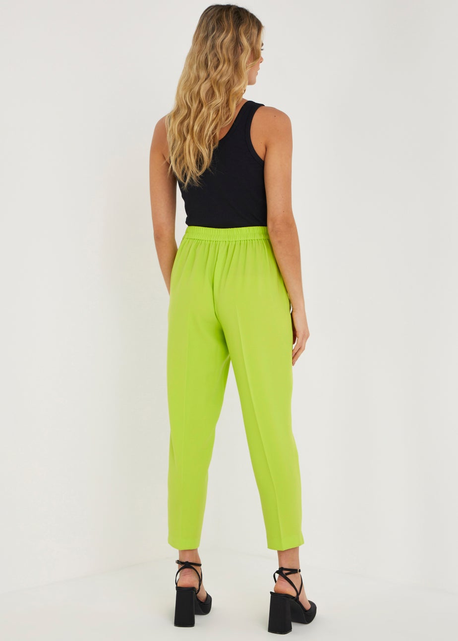 Be Beau Hazel Lime Crepe Trousers