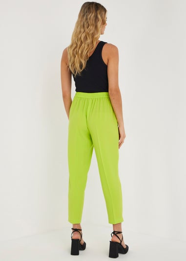 Be Beau Hazel Lime Crepe Trousers