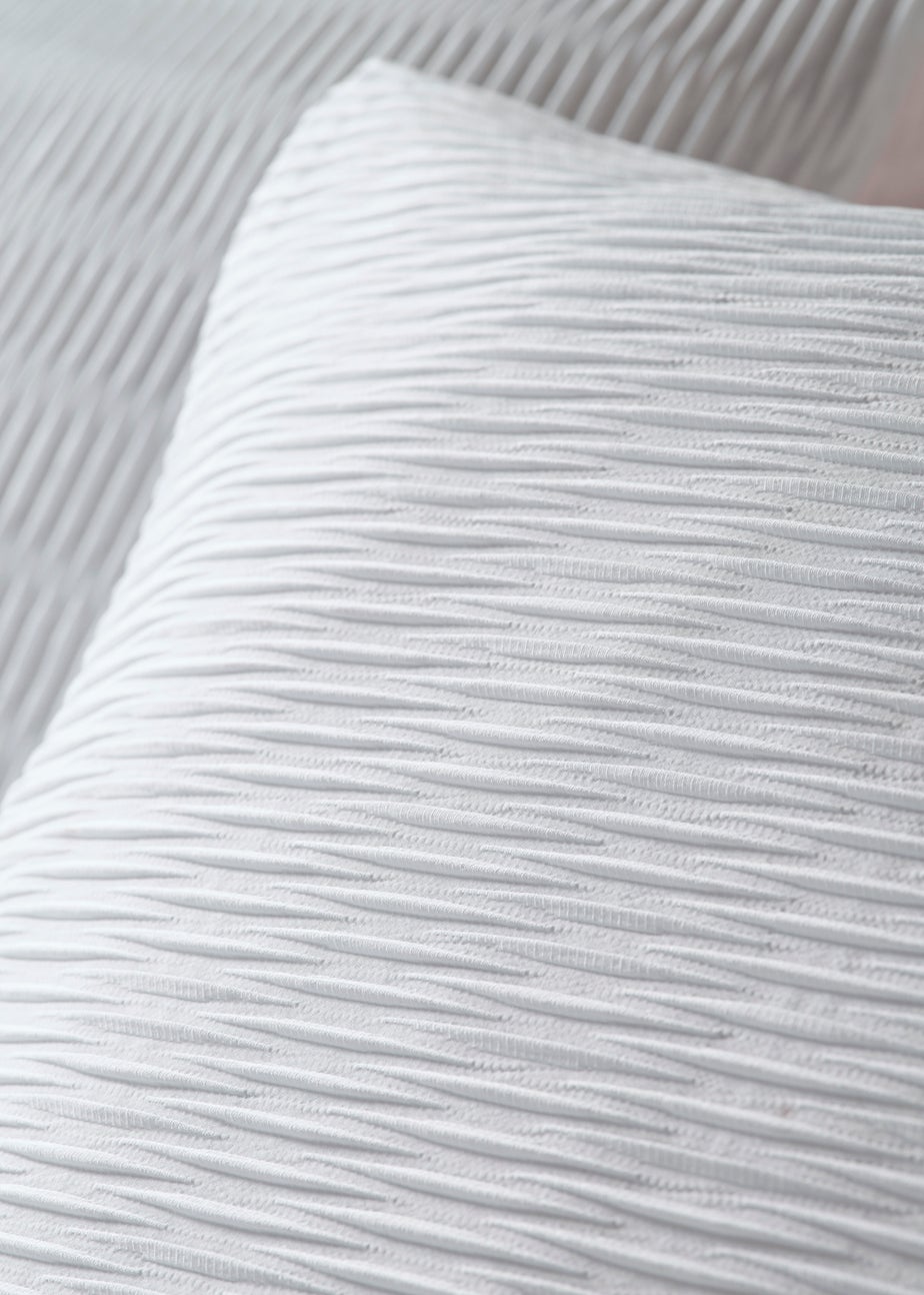 White Ruched Duvet Set