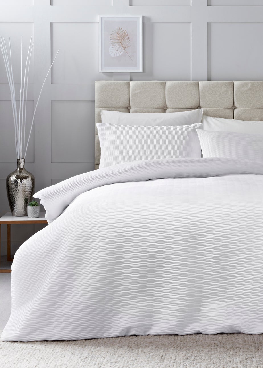 White Ruched Duvet Set