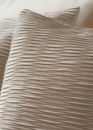 Natural Ruched Duvet Cover