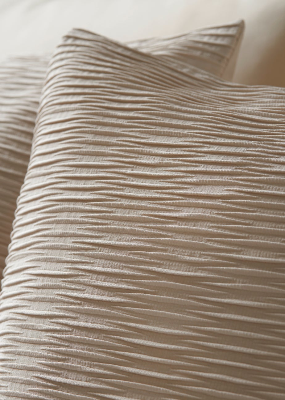 Natural Ruched Duvet Cover
