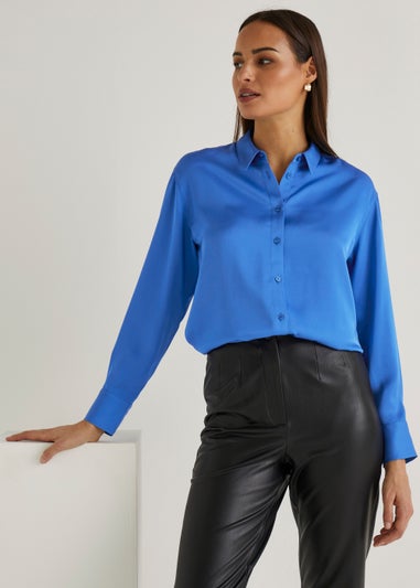 Et Vous Blue Satin Shirt