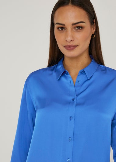 Et Vous Blue Satin Shirt