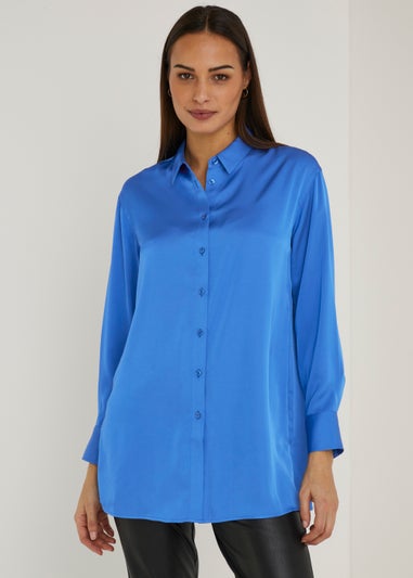 Et Vous Blue Satin Shirt