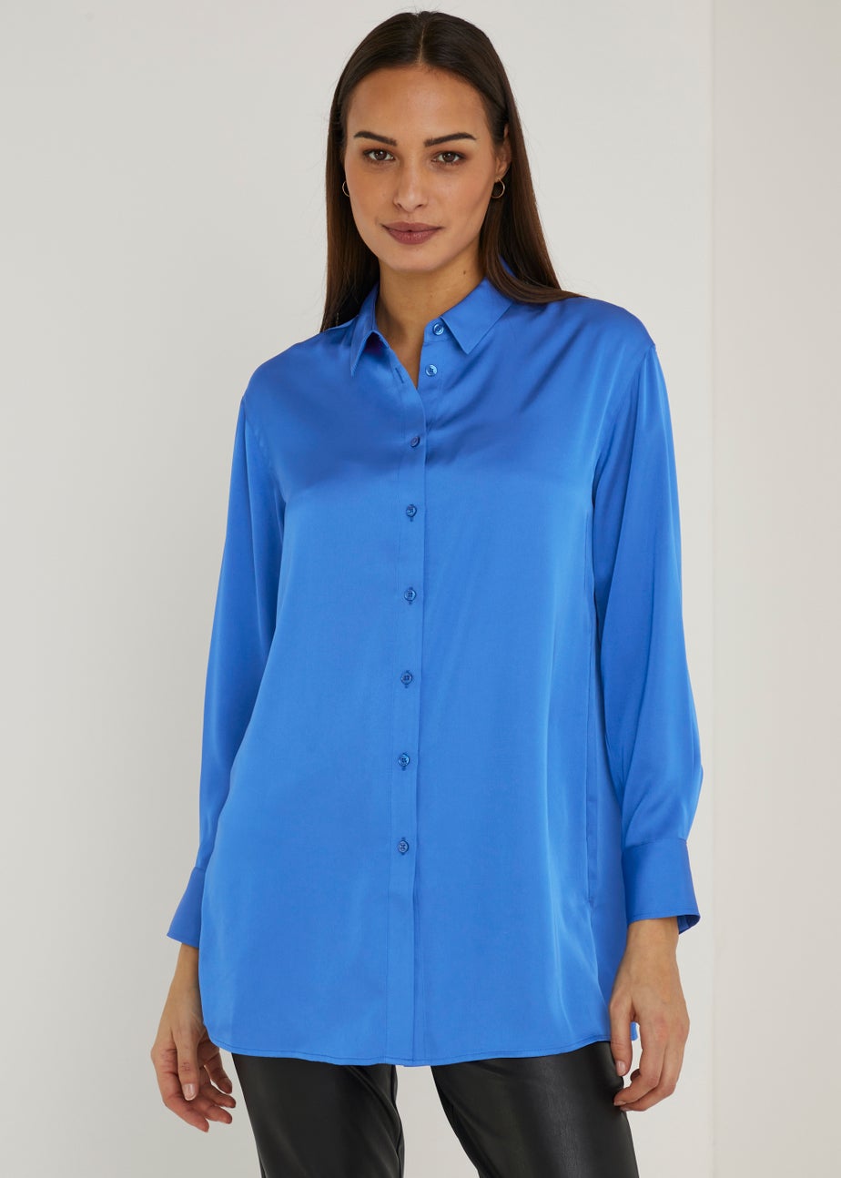 Et Vous Blue Satin Shirt