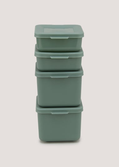4 Pack Green Snack Pots