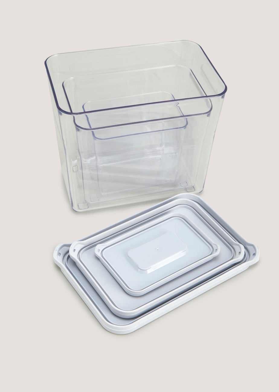 3 Pack Grey Storage Boxes