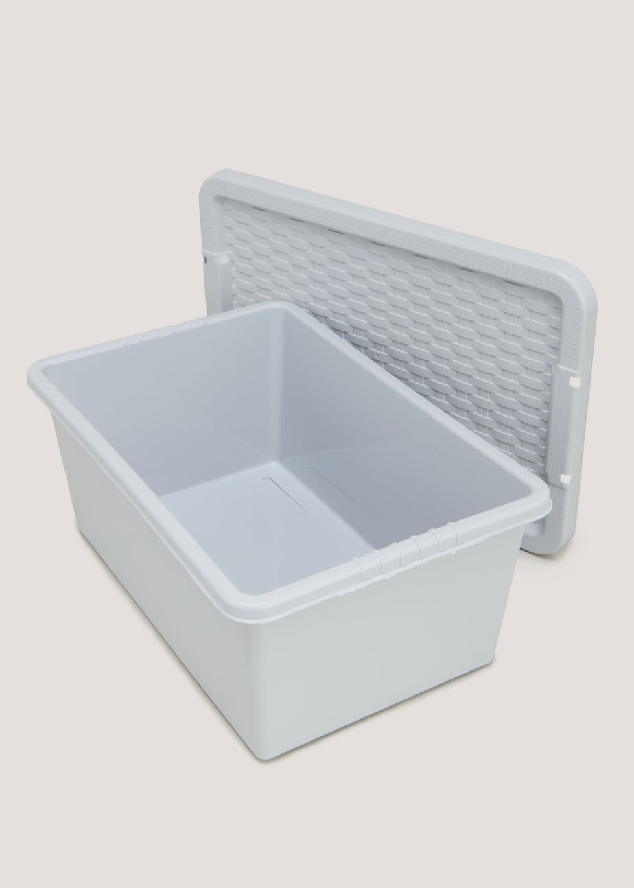 Grey Plastic Storage Box (12L)